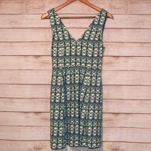 Maeve Aztec Print Blue Dress Back KeyHole